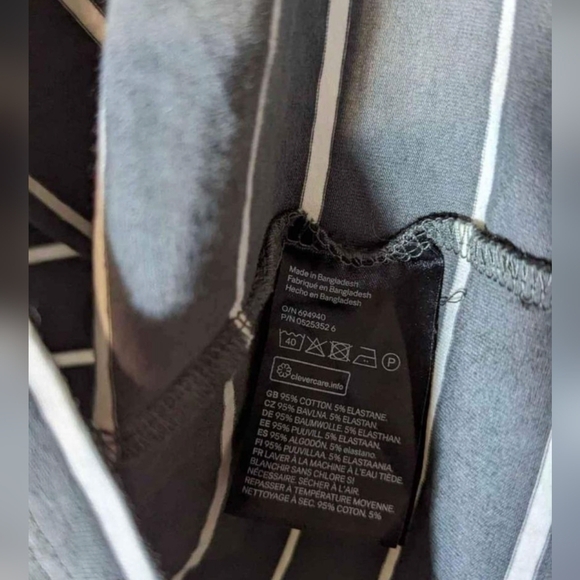 New H&M Gray & White Striped T-shirt Dress Size Medium New NWT Casual - Picture 2 of 3